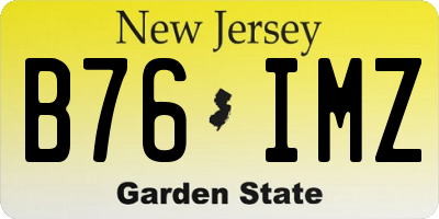 NJ license plate B76IMZ