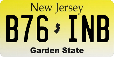 NJ license plate B76INB