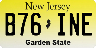 NJ license plate B76INE