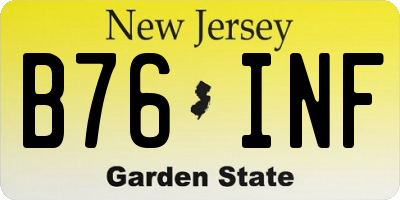NJ license plate B76INF