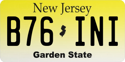 NJ license plate B76INI