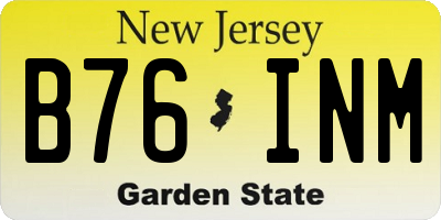 NJ license plate B76INM