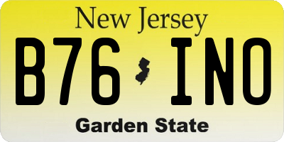 NJ license plate B76INO