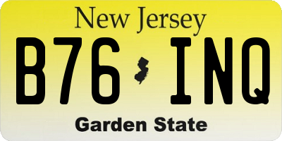 NJ license plate B76INQ