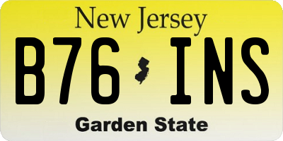 NJ license plate B76INS