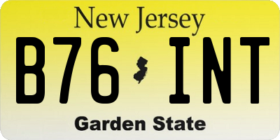 NJ license plate B76INT