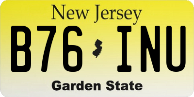 NJ license plate B76INU