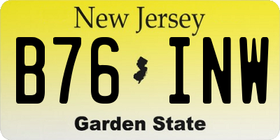 NJ license plate B76INW