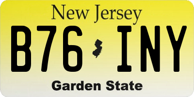 NJ license plate B76INY