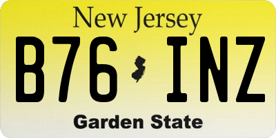 NJ license plate B76INZ