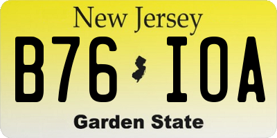 NJ license plate B76IOA