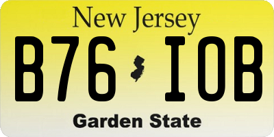 NJ license plate B76IOB
