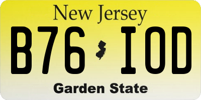 NJ license plate B76IOD