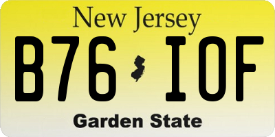 NJ license plate B76IOF