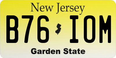 NJ license plate B76IOM