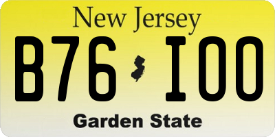 NJ license plate B76IOO