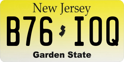 NJ license plate B76IOQ