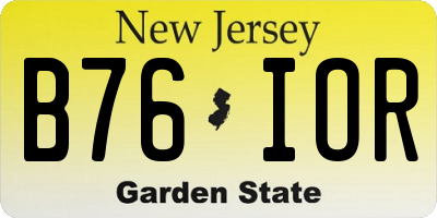 NJ license plate B76IOR