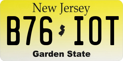 NJ license plate B76IOT