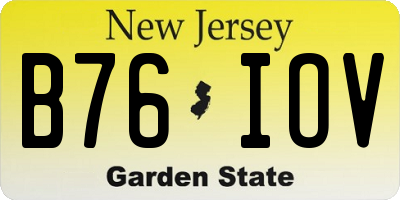 NJ license plate B76IOV