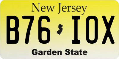 NJ license plate B76IOX