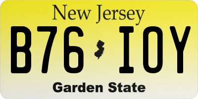 NJ license plate B76IOY