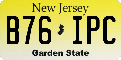 NJ license plate B76IPC