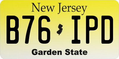 NJ license plate B76IPD