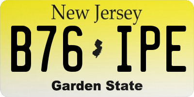 NJ license plate B76IPE