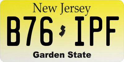 NJ license plate B76IPF