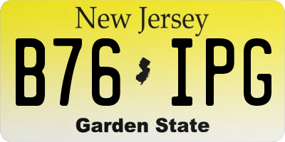 NJ license plate B76IPG