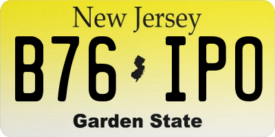 NJ license plate B76IPO