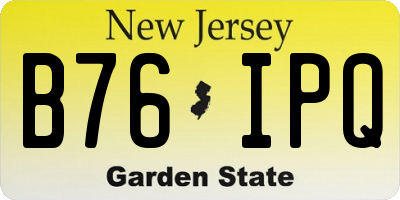 NJ license plate B76IPQ