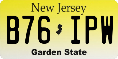NJ license plate B76IPW