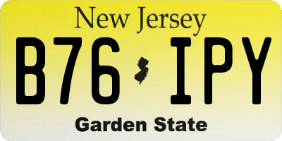 NJ license plate B76IPY