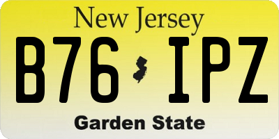 NJ license plate B76IPZ