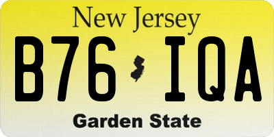 NJ license plate B76IQA