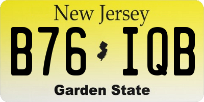NJ license plate B76IQB