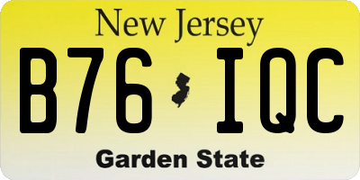 NJ license plate B76IQC