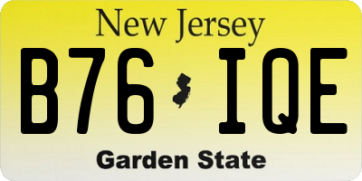 NJ license plate B76IQE