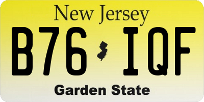 NJ license plate B76IQF