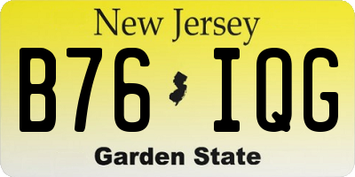 NJ license plate B76IQG