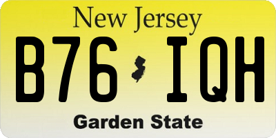 NJ license plate B76IQH