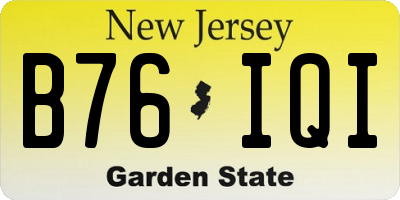NJ license plate B76IQI