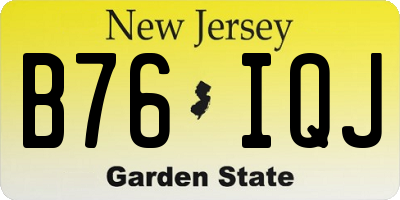 NJ license plate B76IQJ