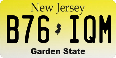 NJ license plate B76IQM
