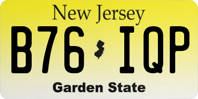 NJ license plate B76IQP