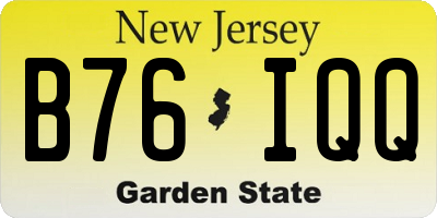 NJ license plate B76IQQ