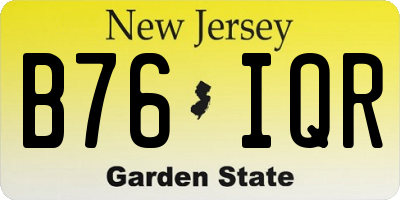 NJ license plate B76IQR
