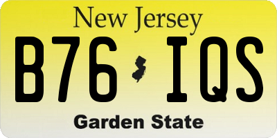 NJ license plate B76IQS